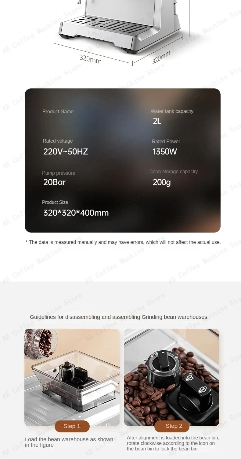 Integrated Grinder Coffee Machine Fully Automatic Espresso Coffee Machine Steam Milk Frothing Machine Italian-style Coffee Maker Integrated Grinder Coffee Machine Fully Automatic Espresso Coffee Machine Steam Milk Frothing Machine Italian-style Coffee Maker
