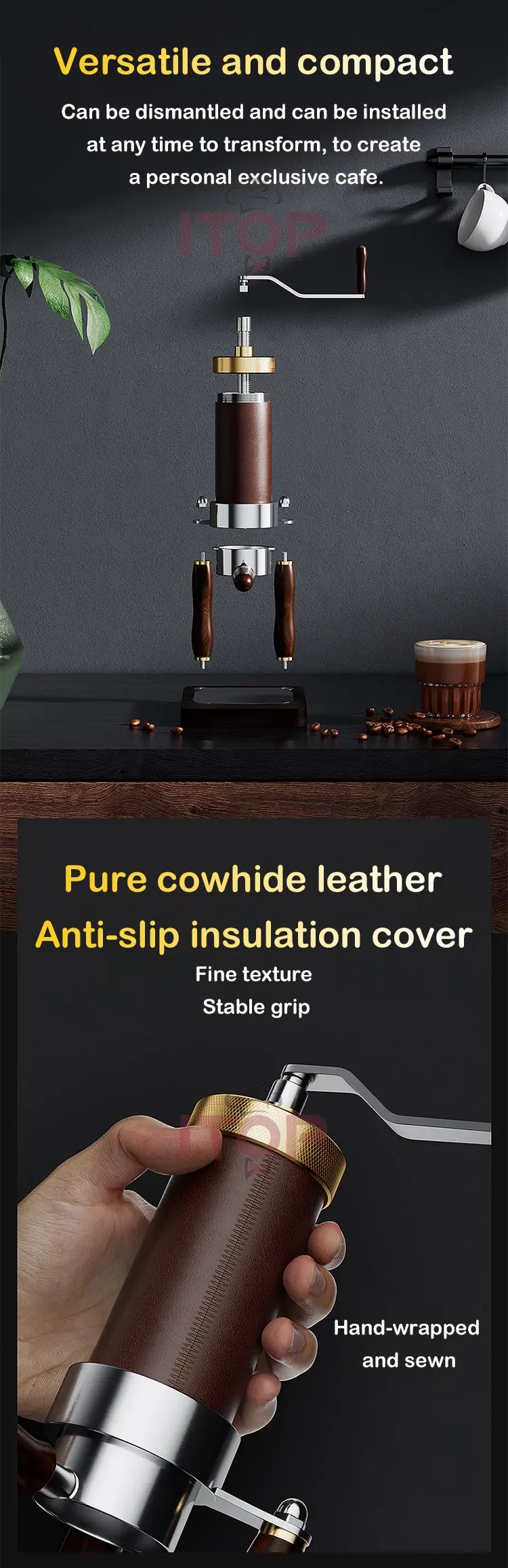 ITOP CM-HP Manual Spinning Espresso Maker Manual Pneumatic Air Pressure Integrated Coffee Machine or Electric Heating Type Maker