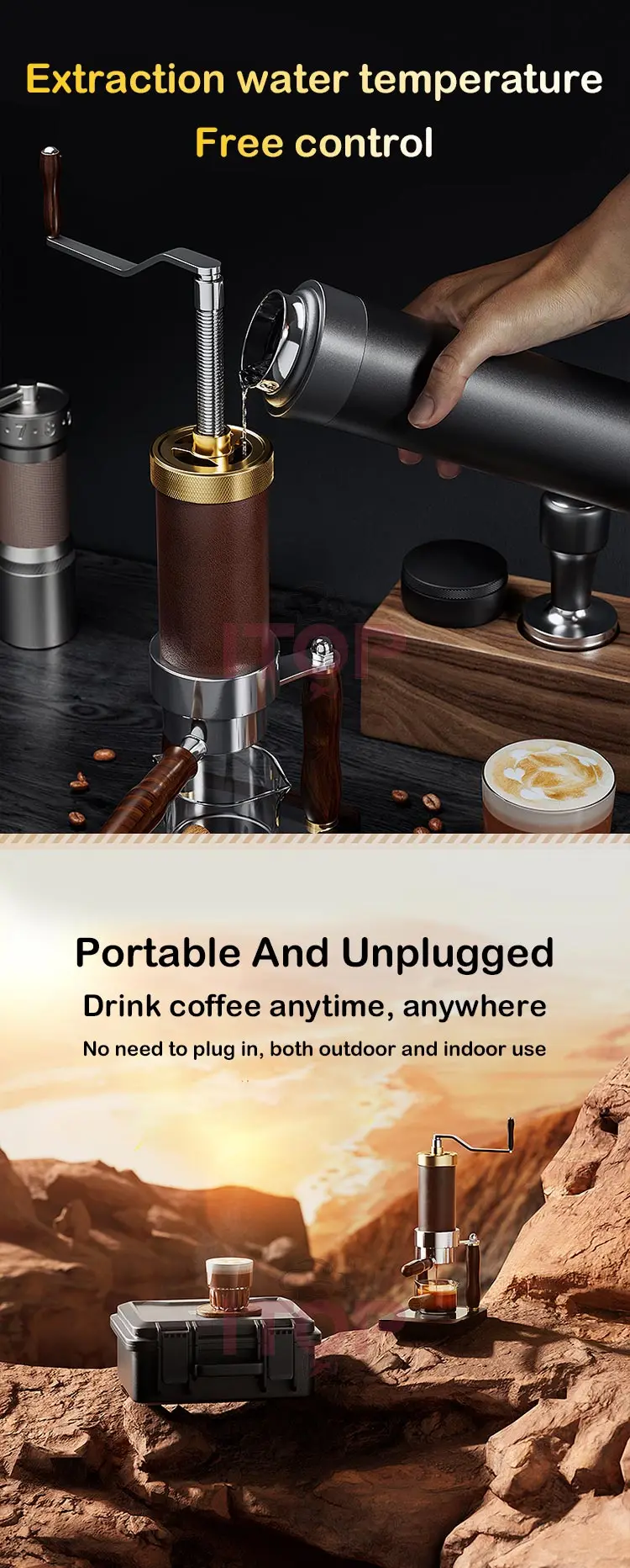 ITOP CM-HP Manual Spinning Espresso Maker Manual Pneumatic Air Pressure Integrated Coffee Machine or Electric Heating Type Maker