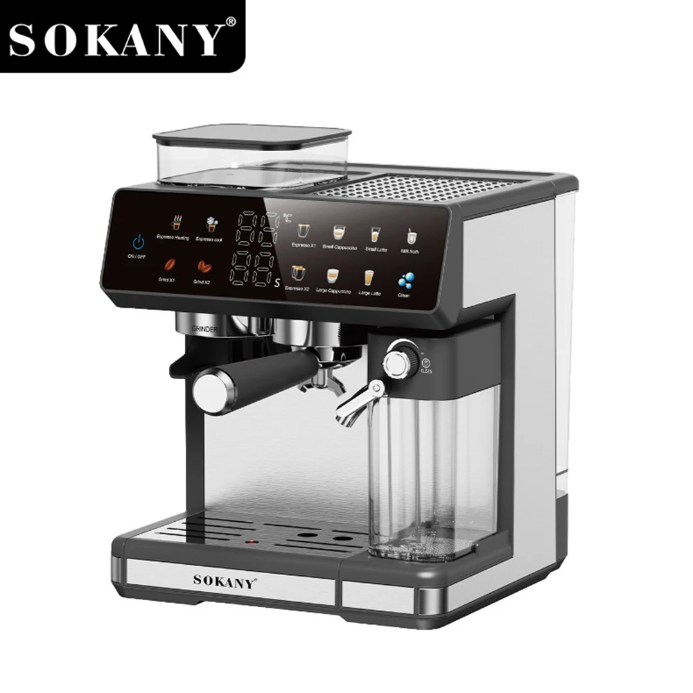 Espresso and Cappuccino Coffee Machine - 20 Bar Double Boiler Latte Coffee Maker, 4 in 1 Multifunction with LED Touch Controls