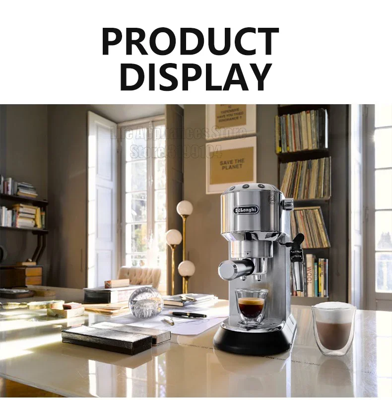 Delonghi Semi-automatic Espresso Machine 15Bar Household Coffee Maker 1-2 Cups Coffee Milk Foam Machine EC685