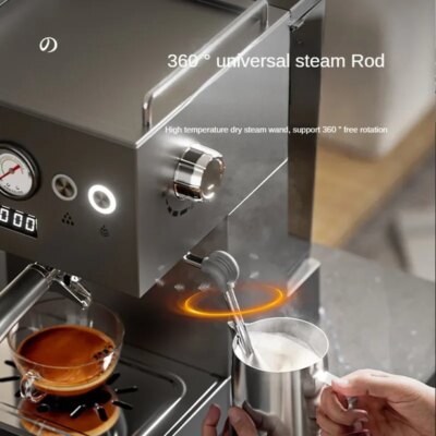 Small commercial coffee machine Simple control panel Italian semi-automatic coffee machine Can make milk foam Latte Americano - Image 3