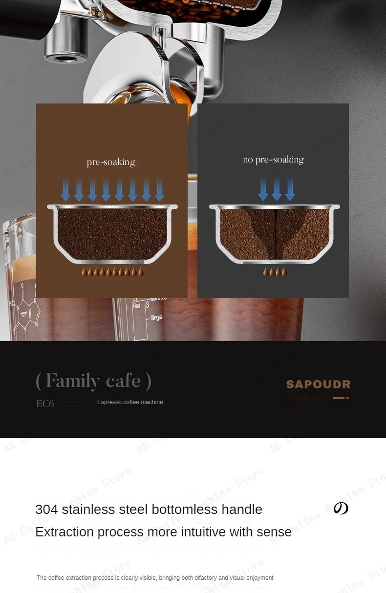 Small commercial coffee machine Simple control panel Italian semi-automatic coffee machine Can make milk foam Latte Americano Small commercial coffee machine Simple control panel Italian semi-automatic coffee machine Can make milk foam Latte Americano