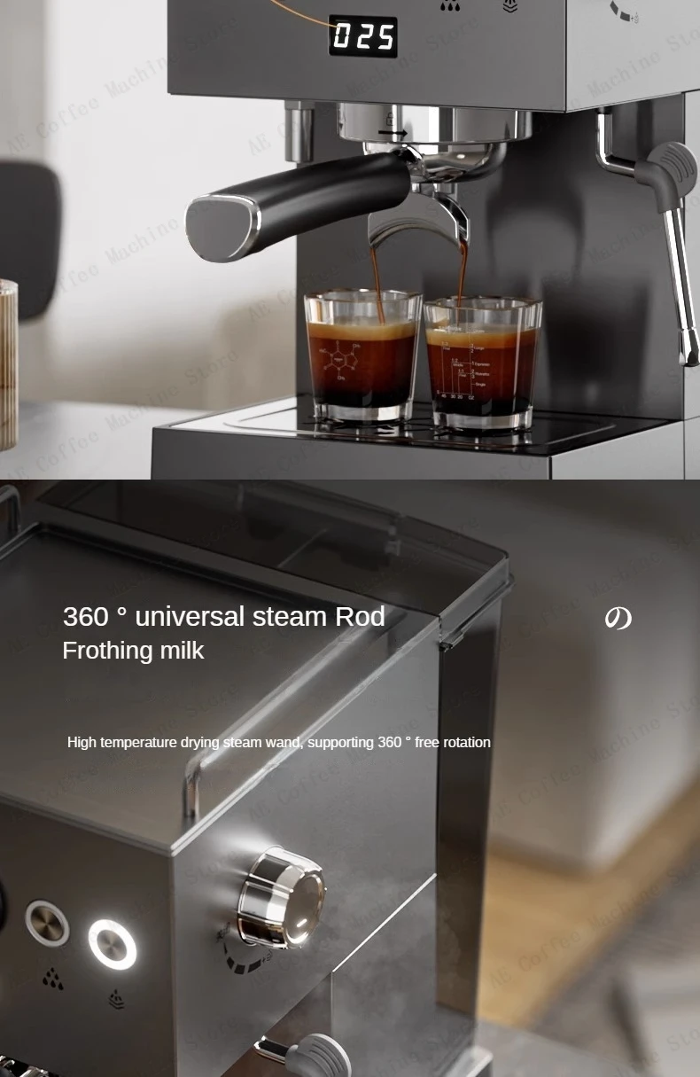 Small commercial coffee machine Simple control panel Italian semi-automatic coffee machine Can make milk foam Latte Americano Small commercial coffee machine Simple control panel Italian semi-automatic coffee machine Can make milk foam Latte Americano