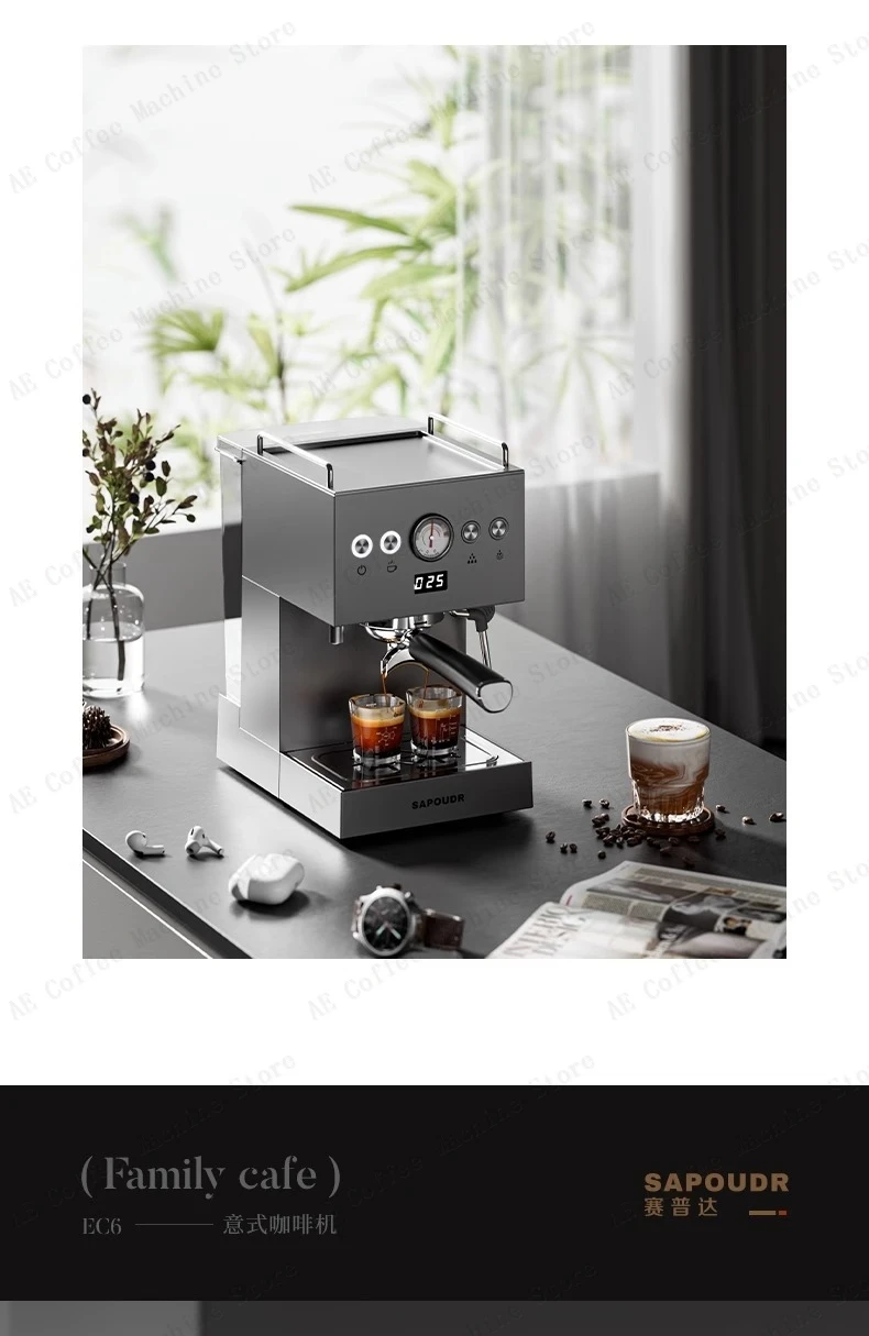 Small commercial coffee machine Simple control panel Italian semi-automatic coffee machine Can make milk foam Latte Americano Small commercial coffee machine Simple control panel Italian semi-automatic coffee machine Can make milk foam Latte Americano