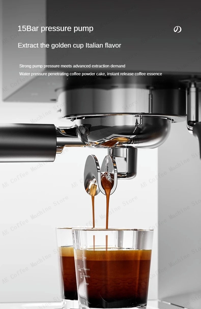 Small commercial coffee machine Simple control panel Italian semi-automatic coffee machine Can make milk foam Latte Americano Small commercial coffee machine Simple control panel Italian semi-automatic coffee machine Can make milk foam Latte Americano