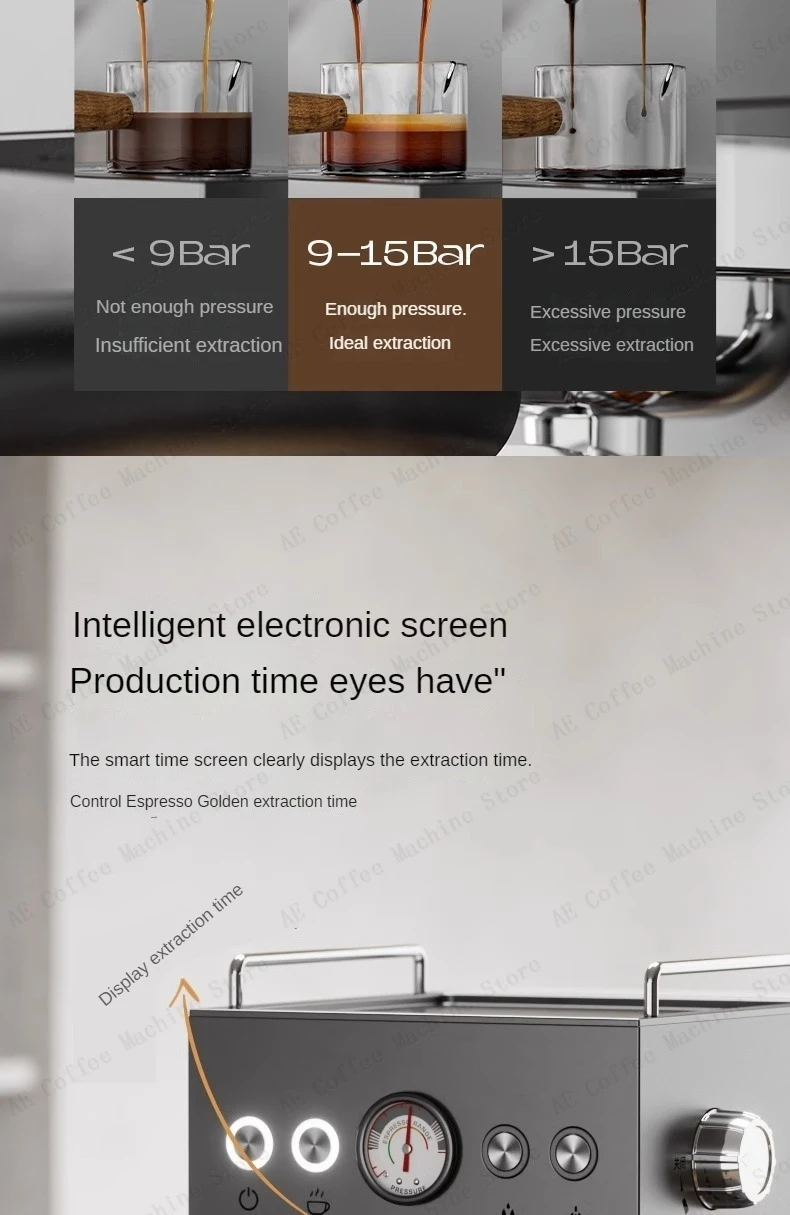 Small commercial coffee machine Simple control panel Italian semi-automatic coffee machine Can make milk foam Latte Americano Small commercial coffee machine Simple control panel Italian semi-automatic coffee machine Can make milk foam Latte Americano