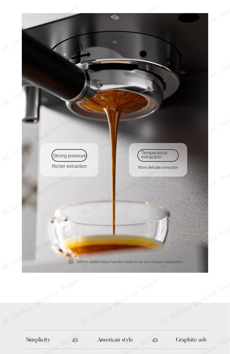 Small commercial coffee machine Simple control panel Italian semi-automatic coffee machine Can make milk foam Latte Americano Small commercial coffee machine Simple control panel Italian semi-automatic coffee machine Can make milk foam Latte Americano