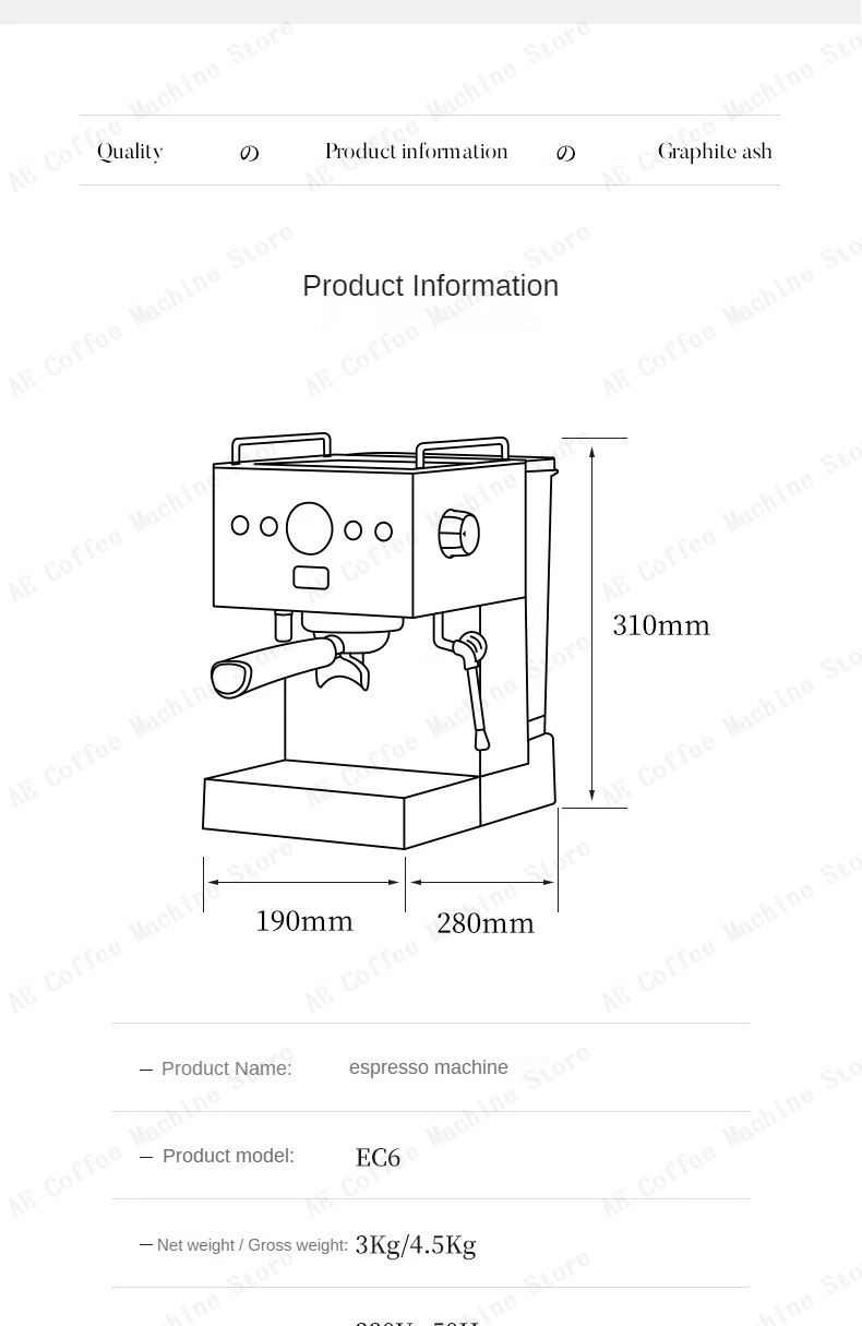 Small commercial coffee machine Simple control panel Italian semi-automatic coffee machine Can make milk foam Latte Americano Small commercial coffee machine Simple control panel Italian semi-automatic coffee machine Can make milk foam Latte Americano