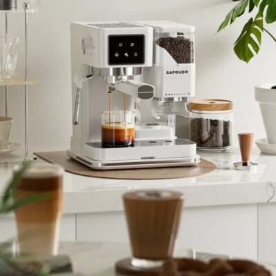 Italian Fully Semi-automatic Coffee Machine Small Home Espresso Machine Milk Froth Grinder All-in-one Coffee Machine Latte - Image 5