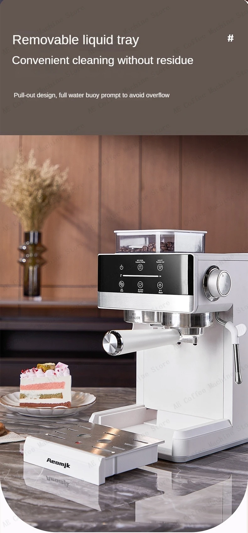 Semi-automatic Grinding and Extraction Espresso Machine, Steam milk espresso coffee machine, Can Extract Cold/hot Coffee