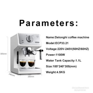 Delonghi Coffee Maker Household Espresso Machine 15BAR American Coffee Milk Foam Semi-automatic Pumping Coffee Machine 220V - Image 6