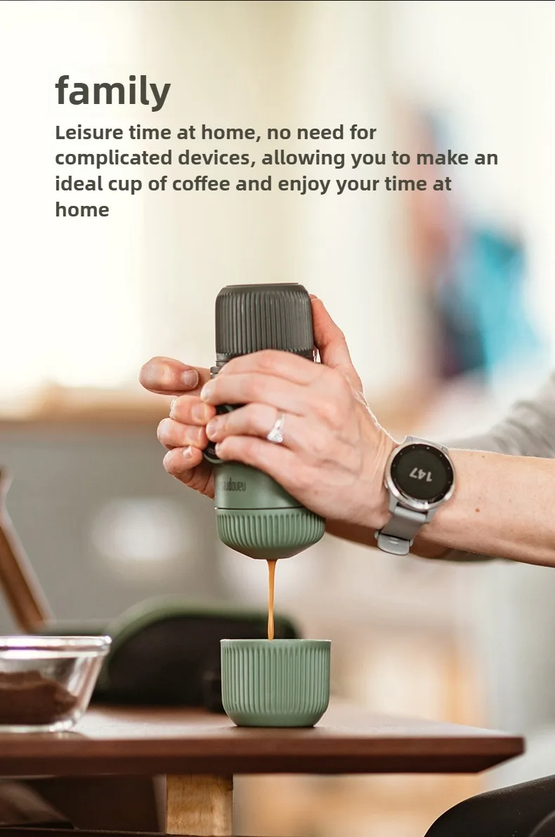 Portable Compact Espresso Manual Hand Press Coffee Capsule Machine