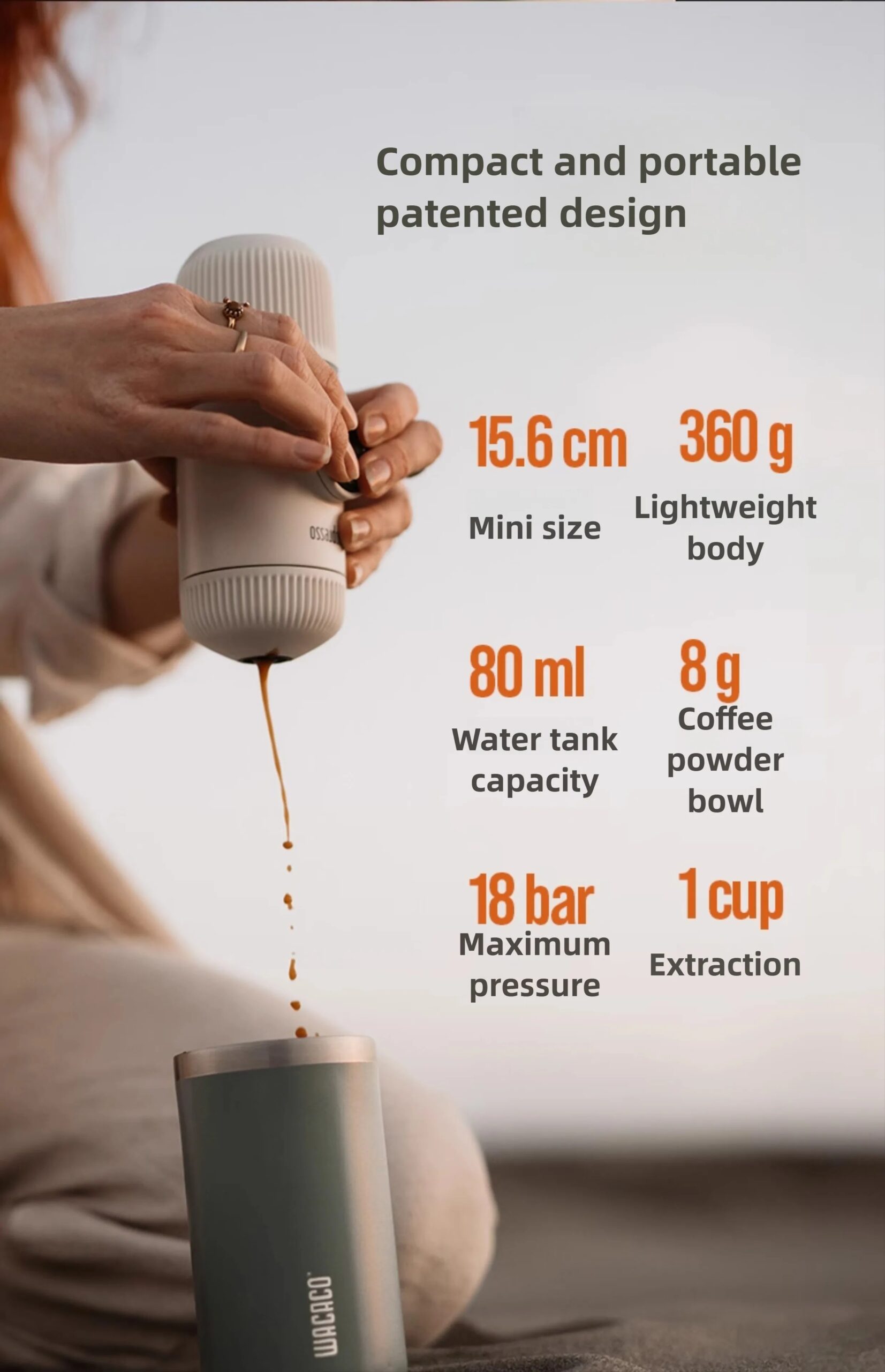 Portable Compact Espresso Manual Hand Press Coffee Capsule Machine