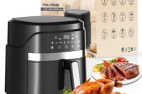 Sejoy Electric Air Fryer Without Oil 5.5L 1500W Digital Energy-Saving Electric Oven with Timer 8 Preset Menus for Family Cooking