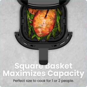 2 Qt Mini Air Fryer – Digital Space-Saving Compact Air Fryer with Nonstick and Dishwasher Safe Basket, Quick & Easy Meals in - Image 3