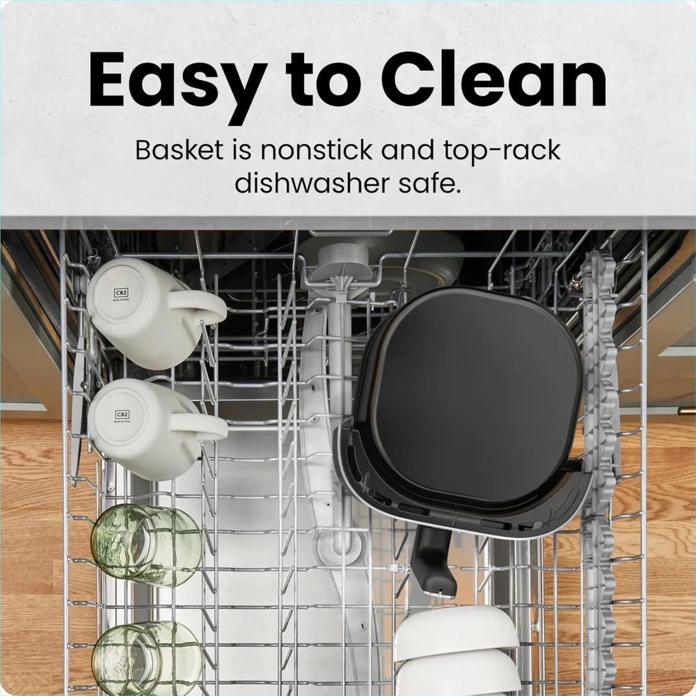 2 Qt Mini Air Fryer – Digital Space-Saving Compact Air Fryer with Nonstick and Dishwasher Safe Basket, Quick & Easy Meals in