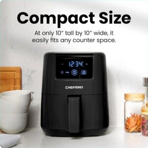 2 Qt Mini Air Fryer – Digital Space-Saving Compact Air Fryer with Nonstick and Dishwasher Safe Basket, Quick & Easy Meals in - Image 2