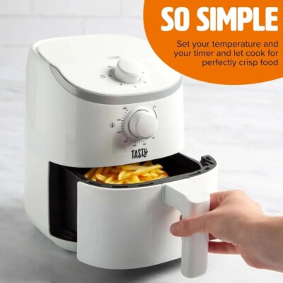 Personal Air Fryer, Healthier Meals in Minutes, Adjustable Temp Control up to 400°F, Easy-to-Use Design, Nonstick Basket, White - Image 3