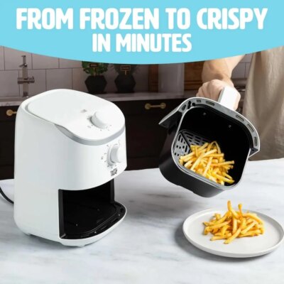 Personal Air Fryer, Healthier Meals in Minutes, Adjustable Temp Control up to 400°F, Easy-to-Use Design, Nonstick Basket, White - Image 6
