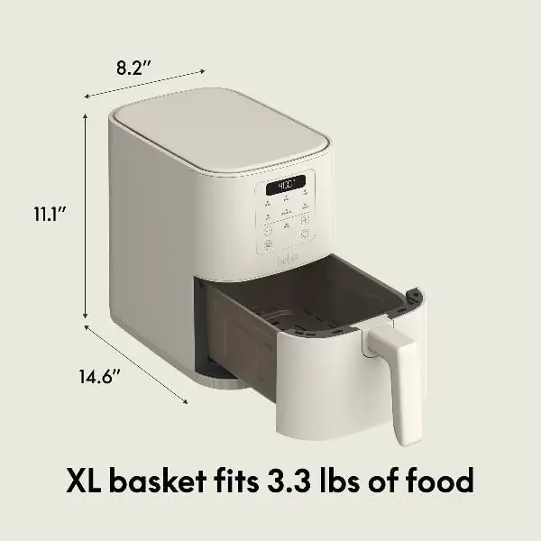 4Qt Slim Air Fryer, Fits-anywhere™ Kitchenware, EverGood™ Ceramic Nonstick Coating, Adjustable Temperature, 6 Preset Cooki