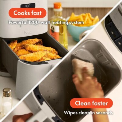 4Qt Slim Air Fryer, Fits-anywhere™ Kitchenware, EverGood™ Ceramic Nonstick Coating, Adjustable Temperature, 6 Preset Cooki - Image 4