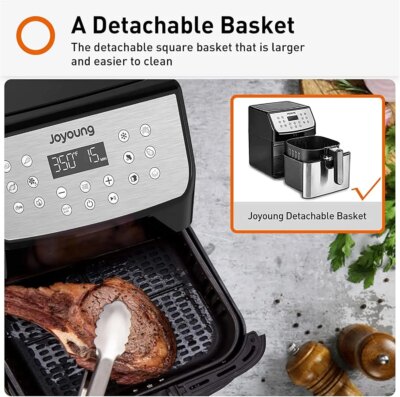 1700W Air Fryer Detachable Double Basket 5.8 QT 13-in-1 Presets LED Touchscreen Toaster Oven Healthy Cooking Kitchen Appliance - Image 3