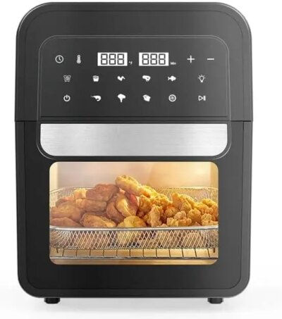 Air Fryer Oven 6.5Qt XL Large Family Size, 8-in-1 Digital Control, Stainless Steel Air Fyer, Nonstick and Dishwasher Safe Basket