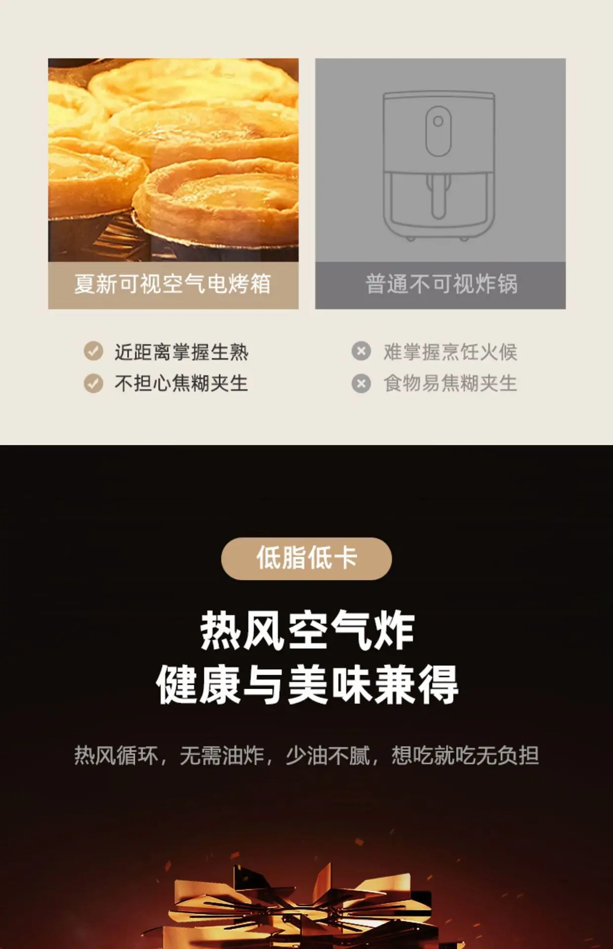 Household large capacity visual air fryer multifunctional healthy touch screen electric oven non-stick pan baking utensils