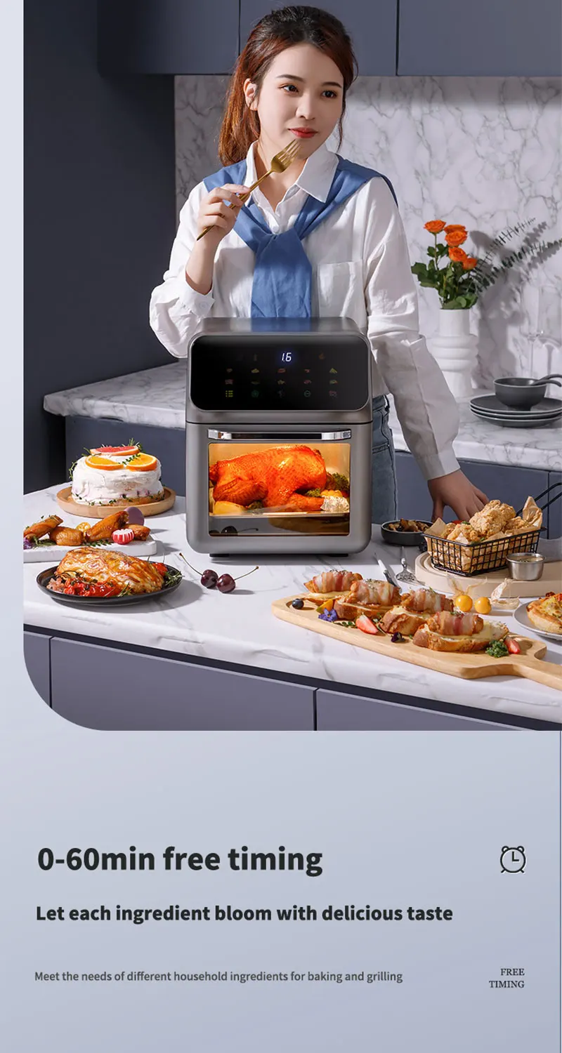 10L Large Capacity Electric Air Fryers Oil-free Automatic Household Kitchen 360°Baking Convection Oven Deep Fryer without Oil 10L Large Capacity Electric Air Fryers Oil-free Automatic Household Kitchen 360°Baking Convection Oven Deep Fryer without Oil