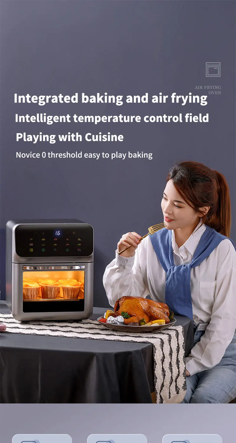 10L Large Capacity Electric Air Fryers Oil-free Automatic Household Kitchen 360°Baking Convection Oven Deep Fryer without Oil 10L Large Capacity Electric Air Fryers Oil-free Automatic Household Kitchen 360°Baking Convection Oven Deep Fryer without Oil