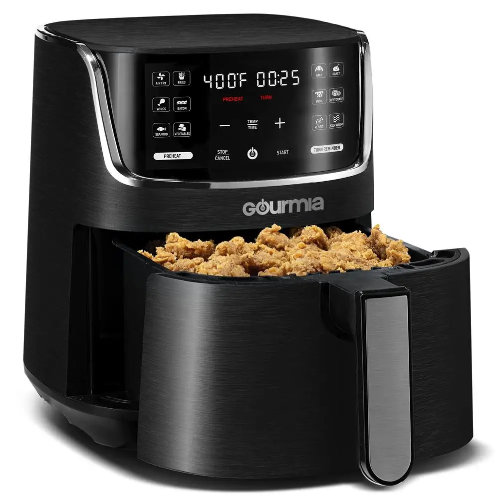 Digital Air Fryer 4 Qt 12 Presets Touchscreen FryForce 360 Technology Nonstick Basket and Tray Dishwasher Safe Intuitive Display Digital Air Fryer 4 Qt 12 Presets Touchscreen FryForce 360 Technology Nonstick Basket and Tray Dishwasher Safe Intuitive Display
