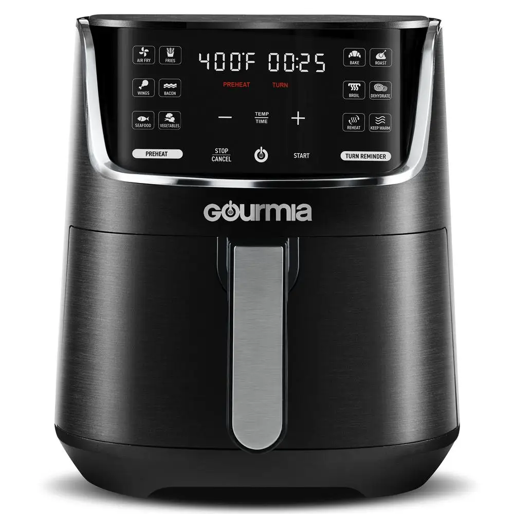 Digital Air Fryer 4 Qt 12 Presets Touchscreen FryForce 360 Technology Nonstick Basket and Tray Dishwasher Safe Intuitive Display Digital Air Fryer 4 Qt 12 Presets Touchscreen FryForce 360 Technology Nonstick Basket and Tray Dishwasher Safe Intuitive Display