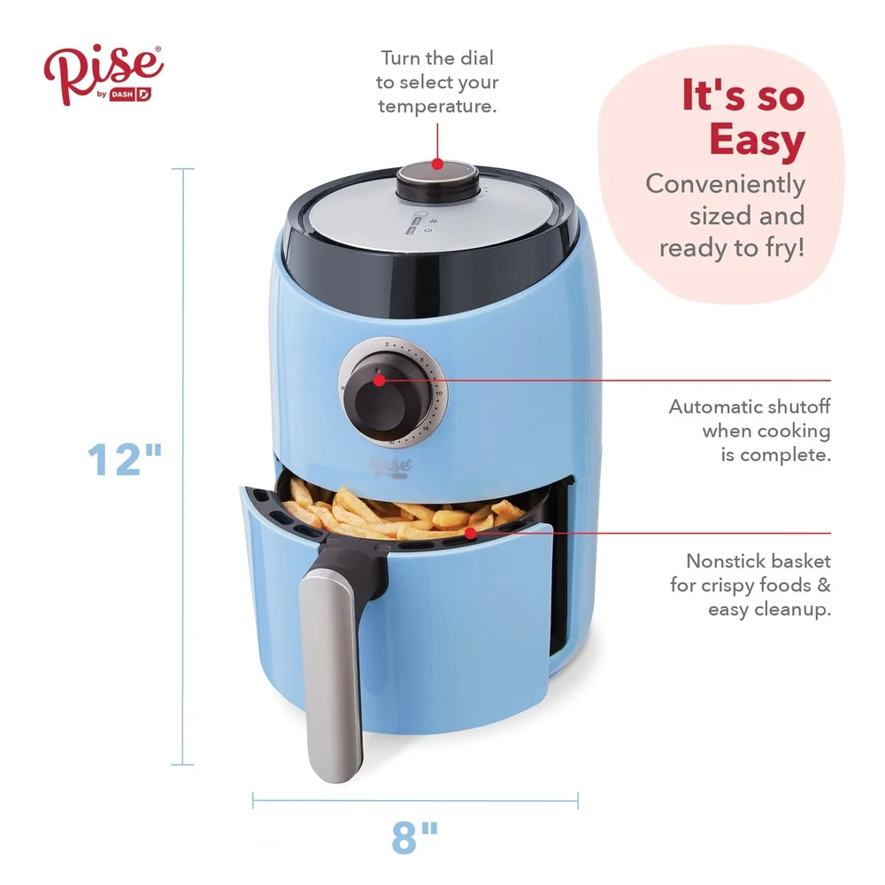 Compact Air Fryer Oven 2QT with Temp Control Non-Stick Basket Auto Shut Off Recipe Guide 1000W Healthy Cooking Gadget Compact Air Fryer Oven 2QT with Temp Control Non-Stick Basket Auto Shut Off Recipe Guide 1000W Healthy Cooking Gadget
