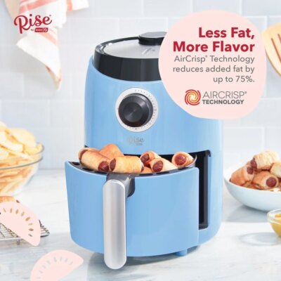 Compact Air Fryer Oven 2QT with Temp Control Non-Stick Basket Auto Shut Off Recipe Guide 1000W Healthy Cooking Gadget - Image 3