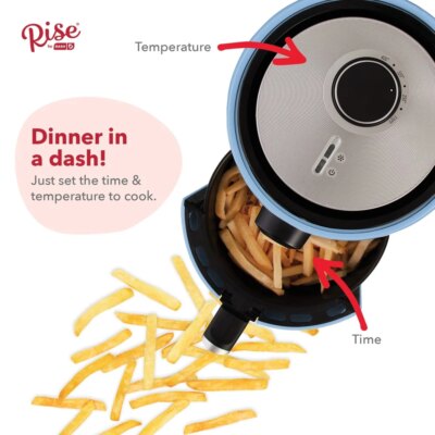 Compact Air Fryer Oven 2QT with Temp Control Non-Stick Basket Auto Shut Off Recipe Guide 1000W Healthy Cooking Gadget - Image 5