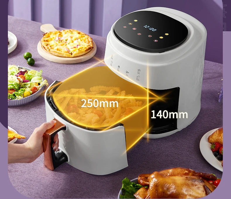 900W 110V-220V Household 8L AirFryer No Oil Electric Fryer with Gridiron Intelligent Touch Screen Oven for Whole Chicken