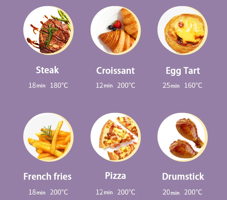 900W 110V-220V Household 8L AirFryer No Oil Electric Fryer with Gridiron Intelligent Touch Screen Oven for Whole Chicken