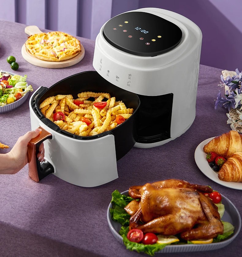 900W 110V-220V Household 8L AirFryer No Oil Electric Fryer with Gridiron Intelligent Touch Screen Oven for Whole Chicken