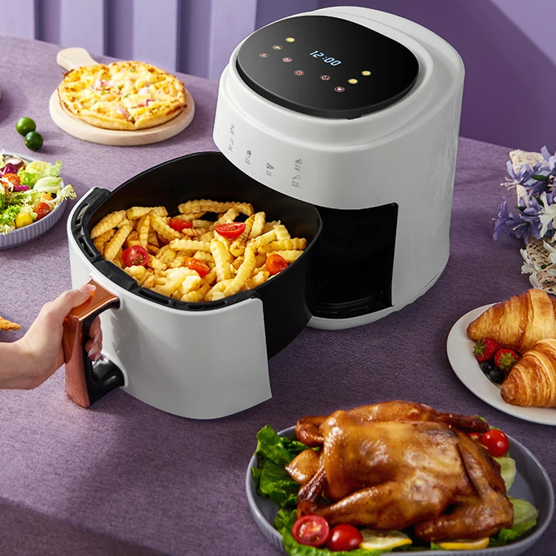 900W 110V-220V Household 8L AirFryer No Oil Electric Fryer with Gridiron Intelligent Touch Screen Oven for Whole Chicken