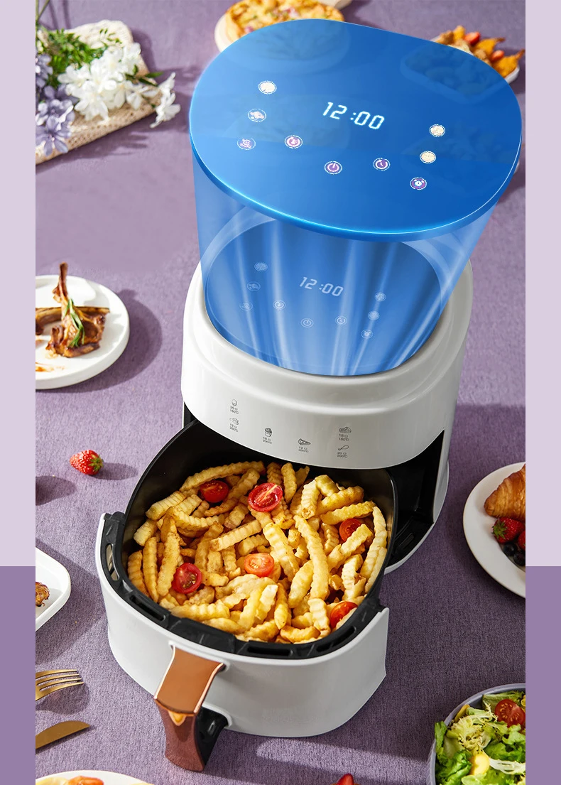 900W 110V-220V Household 8L AirFryer No Oil Electric Fryer with Gridiron Intelligent Touch Screen Oven for Whole Chicken