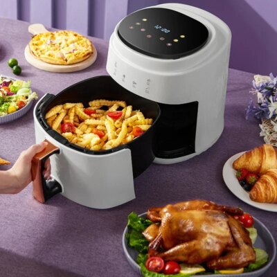 900W 110V-220V Household 8L AirFryer No Oil Electric Fryer with Gridiron Intelligent Touch Screen Oven for Whole Chicken