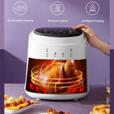 900W 110V-220V Household 8L AirFryer No Oil Electric Fryer with Gridiron Intelligent Touch Screen Oven for Whole Chicken - Image 2