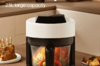 Free Electric Hot Glass Air Fryers Oven 12-in 1 2.5L White Air Fryers with Nonstick Basket Home Kitchen Appliances