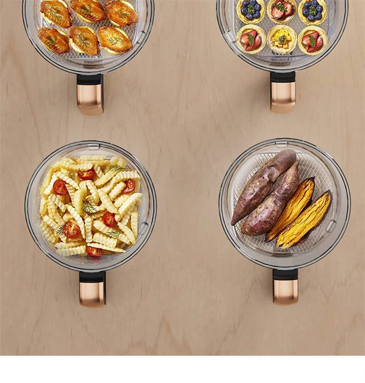 Smart Visual Air Fryer 3L Multi-functional Oil-free Fryer Automatic Household 360°Baking LED Touchscreen Deep Fryer without Oil