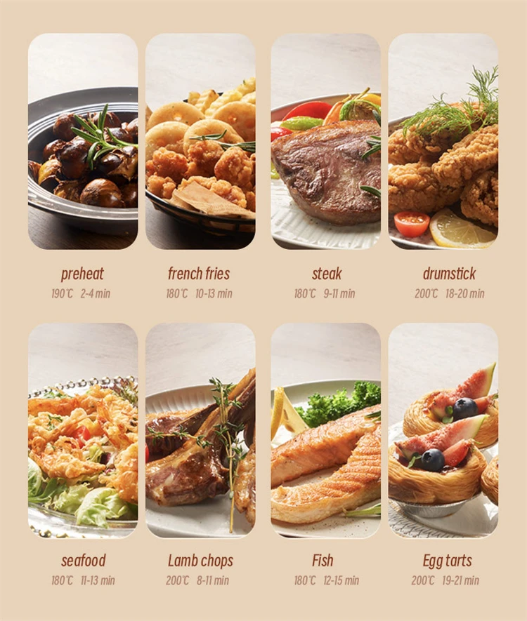 Smart Visual Air Fryer 3L Multi-functional Oil-free Fryer Automatic Household 360°Baking LED Touchscreen Deep Fryer without Oil