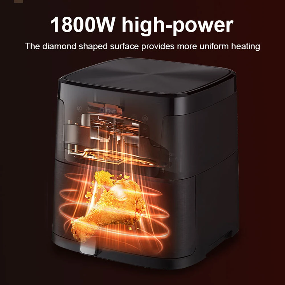 Multi-function Touch Screen 8.5L Large Capacity Air Fryer Non-stick Coating and Portable Timer Electric Oven