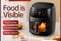 8L AirFryer Visual intelligent household flip fryer, oil-free multifunctional multi-layer oven Air Fryers 220V 110V