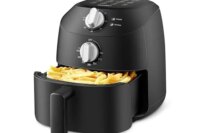 Compact 2.2QT Air Fryer 12 Menu Options Timer & Temp Control 180-400°F Dishwasher-Safe Rapid Air Circulation Tech Space Saving