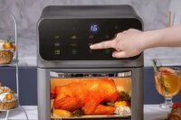 Electric Hot Air Fryer, 12L Large Capacity, 90% Less Oil, Convection Oven Deep Fryer, 360°Baking Viewable Window, Home Appliance
